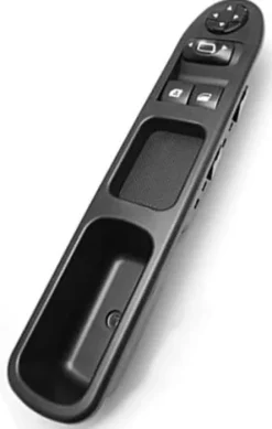 Bloc de commande de lève vitre et miroir électrique sur porte avant gauche pour PEUGEOT 207, 2006-2009, 2 boutons, noir, Neuf