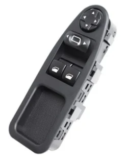 Bloc de commande de lève vitre et miroir électrique sur porte avant gauche pour CITROËN JUMPY II, 2007-2016, 2 boutons, noir, Neuf