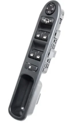 Bloc de commande de lève vitre et miroir électrique sur porte avant gauche pour PEUGEOT 207, 2006-2009, 4 boutons, noir, Neuf