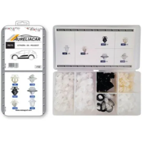 Coffret de 122 assortiments d'agrafes de moulures et élargisseurs d'ailes pour CITROEN DS, PEUGEOT, Neuf
