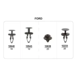 Coffret de 75 assortiments de Rivets plastiques d' aile avant, pare-chocs avant/arrière et sous caisse pour FORD, Neuf