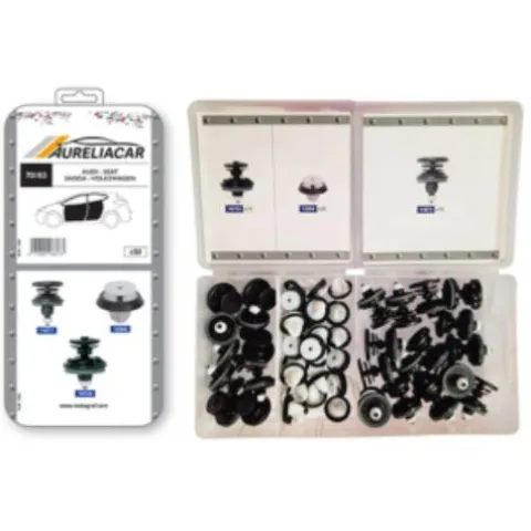 Coffret de 50 assortiments d'agrafes de panneaux de portes pour AUDI, SEAT, SKODA, VOLKSWAGEN, Neuf