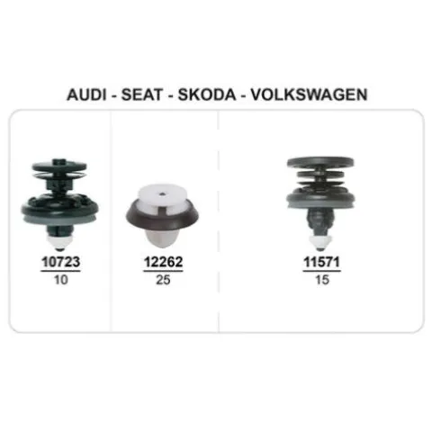 Coffret de 50 assortiments d'agrafes de panneaux de portes pour AUDI, SEAT, SKODA, VOLKSWAGEN, Neuf