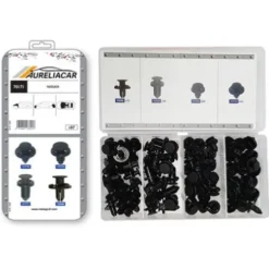 Coffret de 87 assortiments de Rivets plastiques d'aile avant, pare-chocs avant/arrière et sous caisse pour NISSAN, Neuf