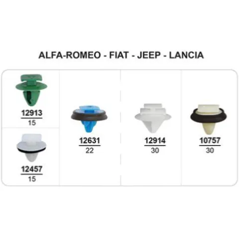 Coffret de 112 assortiments d'agrafes de moulure et élargisseurs d'ailes pour ALFA, ROMEO, FIAT, JEEP, LANCIA, Neuf