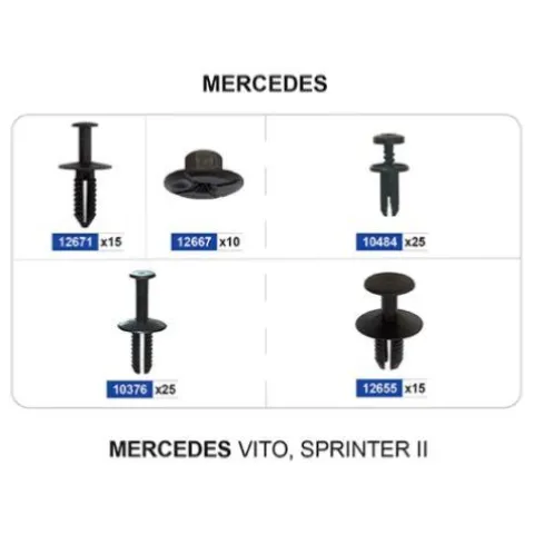 Coffret de 90 assortiments d'agrafes de pare-chocs avant et ailes pour MERCEDES, Neuf