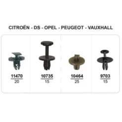 Coffret de 75 assortiments de Rivets plastiques d'aile avant, pare-chocs avant/arrière et sous caisse pour CITROEN DS, OPEL, PEUGEOT, Neuf