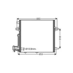Condenseur de Climatisation pour MERCEDES CLASSE ML ph.1 2005-2008 (W164), OEM: 2515000054, Neuf