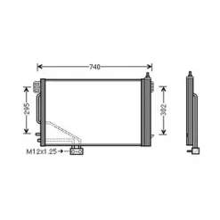 Condenseur de Climatisation pour MERCEDES CLASSE C ph.2 2004-2007 (W203), OEM: A2035001754, Neuf