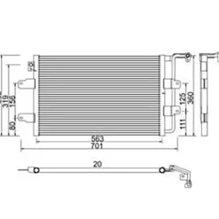 Condenseur de Climatisation pour VOLKSWAGEN NEW BEETLE ph.1 1998-2005, OEM: 1C0820411, Neuf