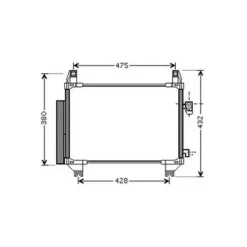 Condenseur de Climatisation pour TOYOTA YARIS III ph.1 2011-2014, OEM: 884600D210, Neuf