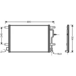 Condenseur de Climatisation pour AUDI A4 II 2000-2004, OEM: 8E0260403D, Neuf