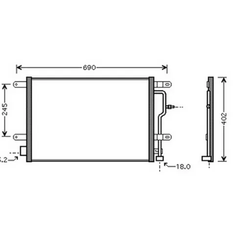 Condenseur de Climatisation pour AUDI A4 II 2000-2004, OEM: 8E0260403D, Neuf