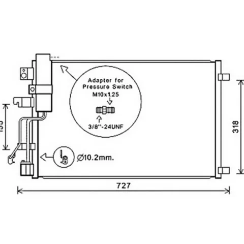 Condenseur de Climatisation pour NISSAN QASHQAI I ph.1 2007-2010, OEM: 92100JD71A, Neuf