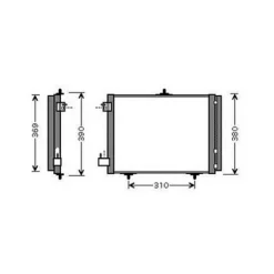 Condenseur de Climatisation pour CITROËN C2 ph.1 2003-2008, OEM: 6455JF, Neuf