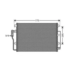 Condenseur de Climatisation pour MERCEDES SPRINTER II ph.1 2006-2013 (W906), OEM: A9065000054, Neuf
