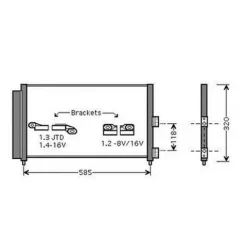Condenseur de Climatisation pour FIAT DOBLO I ph.1 2001-2005, OEM: 51804991, Neuf
