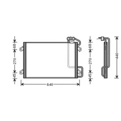 Condenseur de Climatisation pour RENAULT MEGANE I ph.1 1996-1999, OEM: 7700434883, Neuf