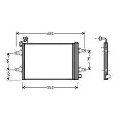 Condenseur de Climatisation pour SKODA FABIA I ph.1 2000-2004, OEM: 5Z0820411, Neuf