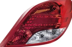 Feu arrière droit pour PEUGEOT 207 phase 2, 2009-2012, à led, (rouge/blanc), Neuf