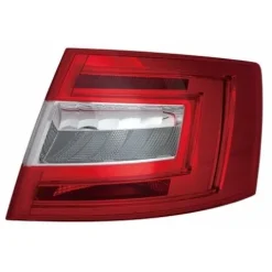 Feu arrière droit pour SKODA OCTAVIA III phase 1 2013-2016, Mod. Berline, à LED, Rouge Incolore, Neuf
