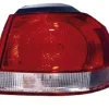 Feu arrière extérieur droit VOLKSWAGEN GOLF VI 2008-2012, rouge/blanc, (type Hella), partie sur aile