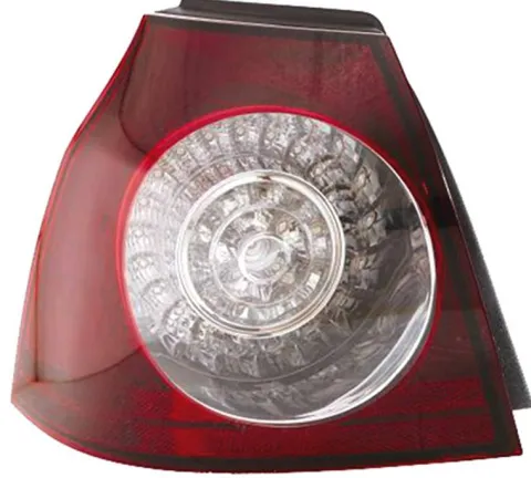 Feu arrière gauche extérieur pour VOLKSWAGEN GOLF V 2003-2008, rouge/blanc, à LED, partie sur aile