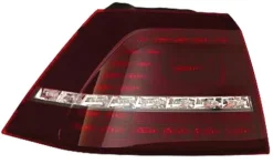 Feu arrière gauche extérieur pour VOLKSWAGEN GOLF VII ph. 1 2012-2016 rouge foncé, Mod. R, Neuf