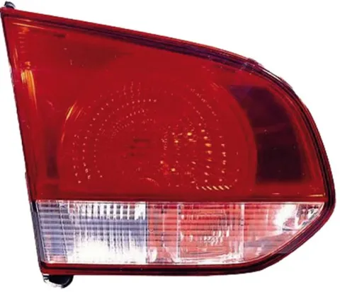 Feu arrière gauche intérieur pour VOLKSWAGEN GOLF VI 2008-2012 rouge/blanc (type Valeo) partie hayon