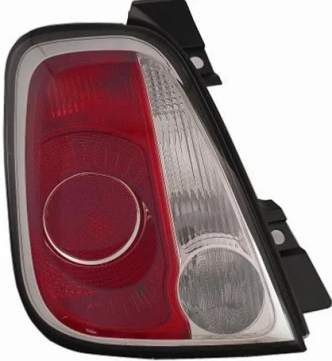 Feu arrière gauche pour FIAT 500 phase 1, 2007-2015, (cabriolet), contour noir, Neuf