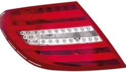 Feu arrière gauche pour MERCEDES (W204) CLASSE C ph. 2 2011-2014, rouge incolore, Mod. Berline-Coupé, Neuf
