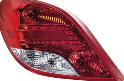 Feu arrière gauche pour PEUGEOT 207 phase 2, 2009-2012, à led, (rouge/blanc), Neuf
