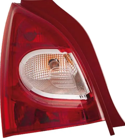 Feu arrière gauche pour RENAULT TWINGO II phase 2, 2012-2014, rouge/blanc, Neuf