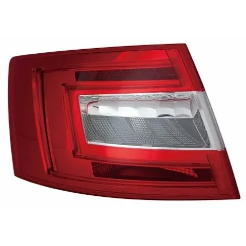 Feu arrière gauche pour SKODA OCTAVIA III phase 1 2013-2016, Mod. Berline, à LED, Rouge Incolore, Neuf