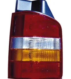 Feu arrière gauche pour VOLKSWAGEN TRANSPORTER T5, 2003-2009, (2 portes arrière), rouge/orange fumé, Neuf