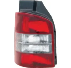Feu arrière gauche pour VOLKSWAGEN TRANSPORTER T5, 2003-2009, (hayon), rouge/blanc, fond noir, Neuf