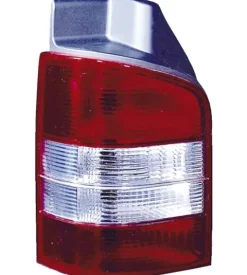 Feu arrière gauche pour VOLKSWAGEN TRANSPORTER T5, 2003-2009, (hayon), rouge/blanc, Neuf