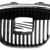 Grille calandre centrale supérieure pour SEAT IBIZA III phase 2, 2006-2008, noire, contour chromée