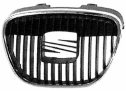 Grille calandre centrale supérieure pour SEAT IBIZA III phase 2, 2006-2008, noire, contour chromée