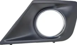 Grille calandre gauche pour PEUGEOT 207 phase 2 2009-2012 noire & chromée, trou AB, pare chocs avant