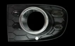 Grille calandre gauche pour FIAT 500 phase 2 depuis 2015 > (modèle S), noire, profil chromé, trou antibrouillard, pare chocs avant, Neuve