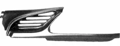 Grille de calandre gauche pour RENAULT SCENIC I phase 1, 1996-1999, noire, baguette sous phare
