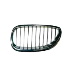 Grille de radiateur avant gauche pour BMW Serie 5 E60-E61, 2003-2007, chromée/noire, Neuve