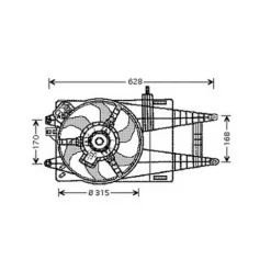 Groupe moto Ventilateur Radiateur pour LANCIA YPSILON I ph.1 2003-2006, OEM: 46818599, Neuf