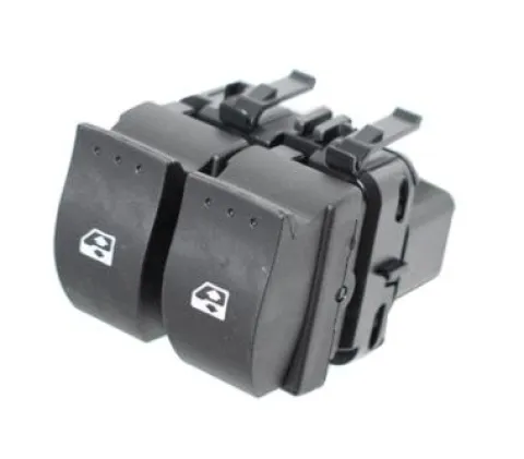 Interrupteur/Bouton de lève vitre électrique sur porte avant gauche pour RENAULT CLIO II phase 2, 2001-2005, 2 boutons, noir, Neuf