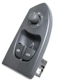 Interrupteur/Bouton de lève vitre électrique sur porte avant gauche pour FIAT DUCATO II phase 2, 2002-2004, 2 boutons, noir, Neuf