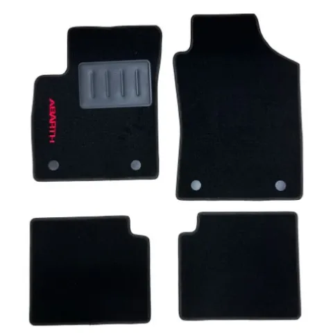 Kit 4 Tapis de sol Auto pour ABARTH 500, 595-695 depuis 2008, avec sigle ABARTH, moquette noire et clips, Neuf