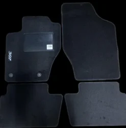 Kit 4 Tapis de sol Auto pour PEUGEOT 307 de 2001-2008, avec sigle 307, avec CLIPS, Neuf