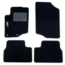 Kit 4 Tapis de sol Auto pour PEUGEOT 207 CC de 2007 à 2015, avec sigle 207cc, avec CLIPS, Neuf