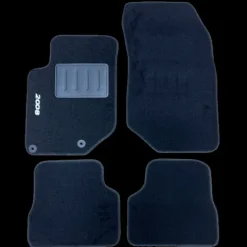 Kit 4 Tapis de sol Auto pour PEUGEOT 2008 II ph.1, 2019-2023, avec sigle 2008, moquette noire et clips, Neuf
